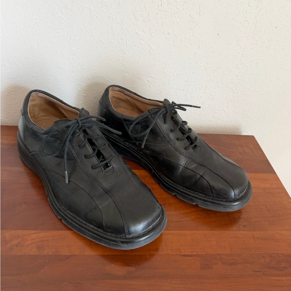 London Underground Chivas Black Leather Square Bicycle Toe Casual Oxfords Mens 9